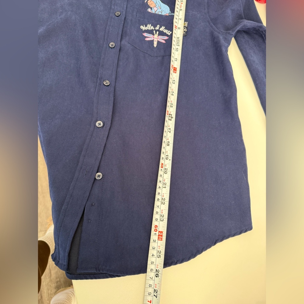 Vintage Disney Eeyore Navy Embroidered Y2K Button-Up Shirt S - Picture 10 of 11